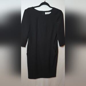 MM Lafleur Women's 8 Black Sheath Business Career Party 3/4 Sleeve Dress
